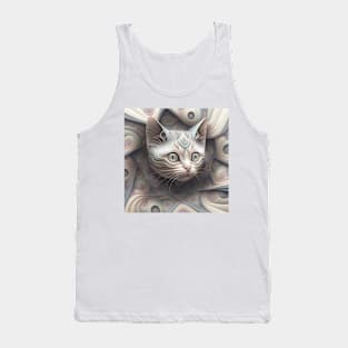 A Fractal Pattern Featuring A Kitten Tank Top